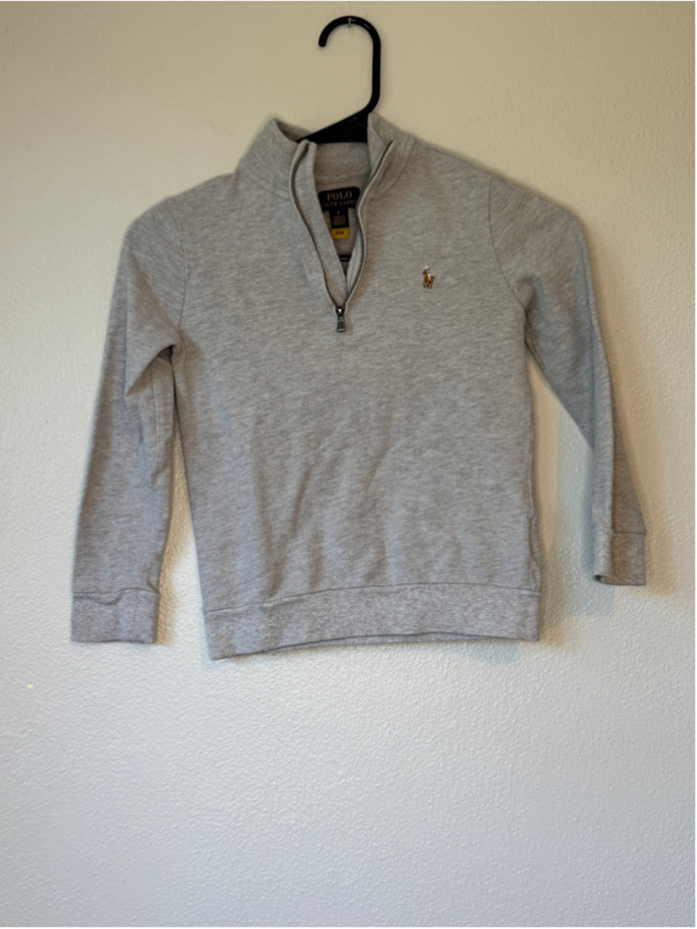 Polo Ralph Lauren Boys 6 Gray Quarter Zip Cotton Pullover
